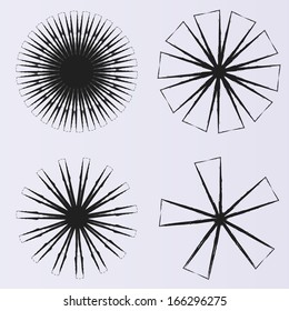 Set of grunge spiral background 