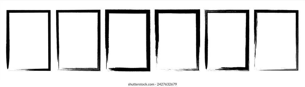 Conjunto de fondo de borde de marco de bienvenida grunge.