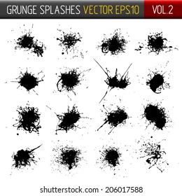 Set of grunge splashes - vector illustration