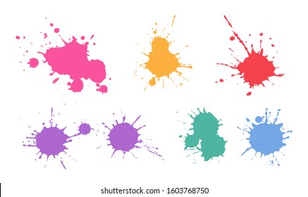 Set Grunge Splashespaint Splash Collection Stock Vector (Royalty Free ...