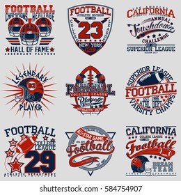 Set of Grunge Sport t-shirt graphic designs,  Vintage Sport print stamps, Sports wear typography emblems, Creative design, Vector