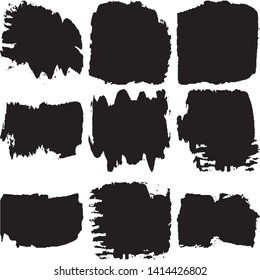 Set of grunge spots black on white background