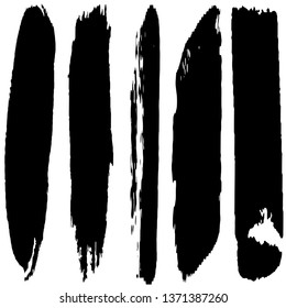 Set of grunge spots, brush strokes vector