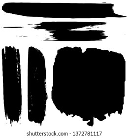 Set of grunge spots, brush strokes vector