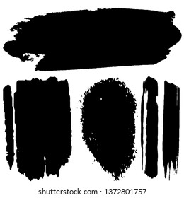 Set of grunge spots, brush strokes vector