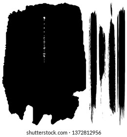 Set of grunge spots, brush strokes vector