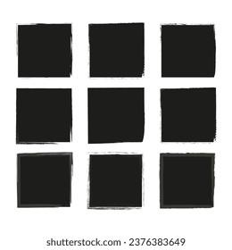 Set of grunge square. Dirty grunge design frames. Vector illustration. EPS 10.