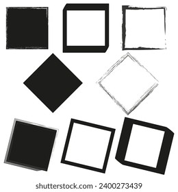 Set of grunge square template backgrounds. Vector illustration. EPS 10.