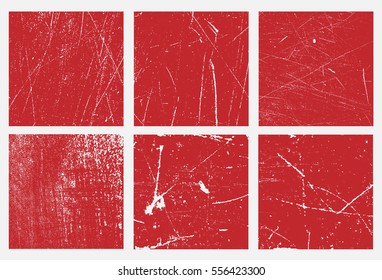 Set of grunge square. vector distress textures. blank shapes