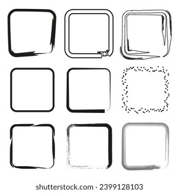 Set of grunge square. Vector illustration. EPS 10.