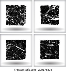 Set of grunge squares. Vector illustration