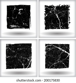 Set of grunge squares. Vector illustration