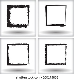 Set of grunge squares. Vector illustration