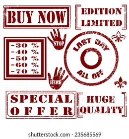 set grunge stamp with text special offer on vector illustration
