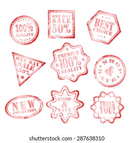 set of grunge stamp, vector illustration clip-art