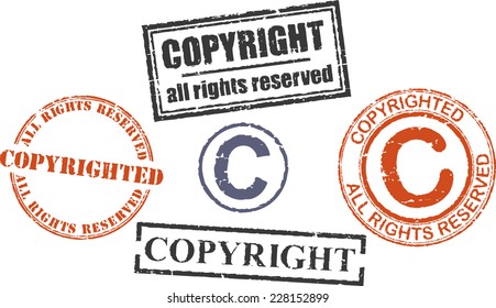 Set of grunge stamps 'Copyright'