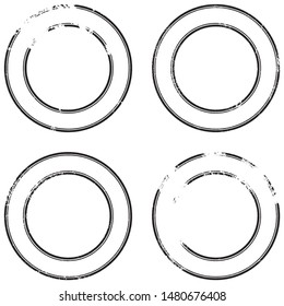 Set of grunge stamps style. Round templates for icons, labels, badges