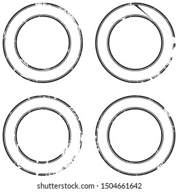 Set of grunge stamps style. Round templates for icons, labels, badges