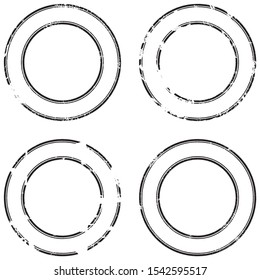 Set of grunge stamps style. Round templates for icons, labels, badges