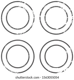 Set of grunge stamps style. Round templates for icons, labels, badges