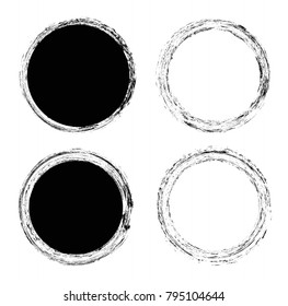 Set of grunge stamps.Distressed round shapes.