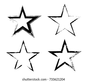 Set of grunge stars.