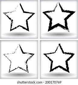 Set of grunge stars. Vector illustration