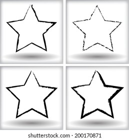 Set of grunge stars. Vector illustration