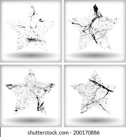 Set of grunge stars. Vector illustration