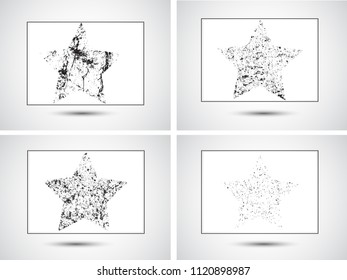 Set of grunge stars.Vector illustration.