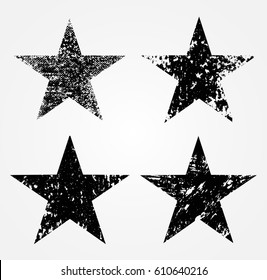 Set of grunge stars.Vector illustration.