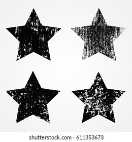 Set of grunge stars.Vector illustration.