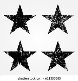 Set of grunge stars.Vector illustration.