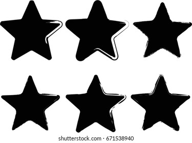 Set of grunge stars.Vector illustration.
