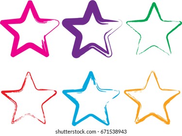 Set of grunge stars.Vector illustration.
