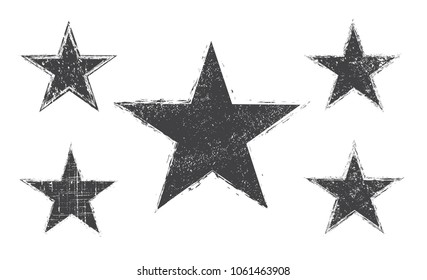 Set of grunge stars.Vector star icons.