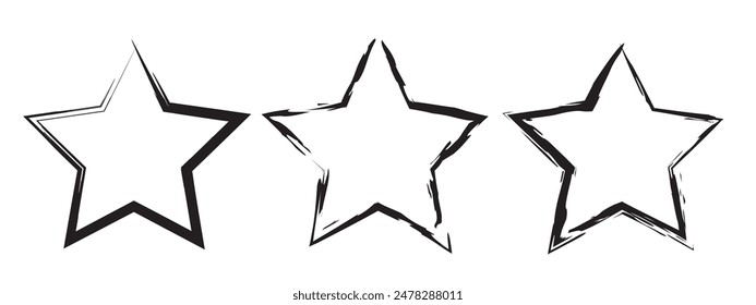 Set of grunge stars.Vector stars collection.