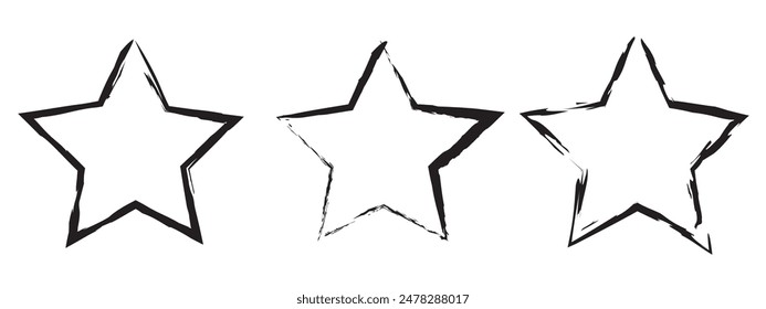 Set of grunge stars.Vector stars collection.