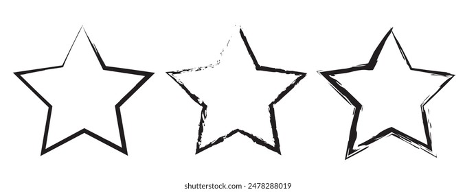 Set of grunge stars.Vector stars collection.