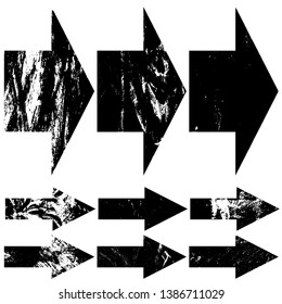 Set of grunge style arrow templates