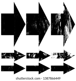 Set of grunge style arrow templates