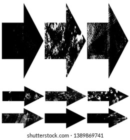 Set of grunge style arrow templates