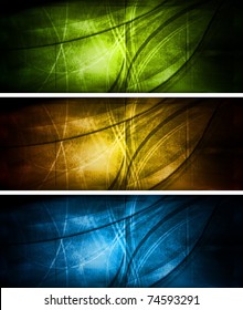 Set of grunge style banners. Eps 10 vector illustration