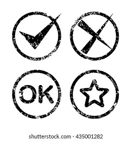 Set of grunge style icons