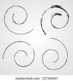 Set of grunge swirls