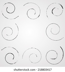 Set of grunge swirls 
