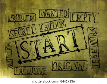 set of grunge text element design. vector illustration.