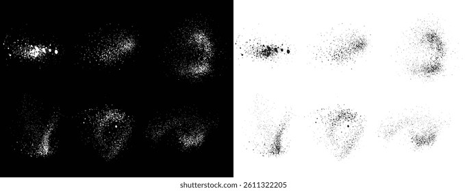 Set of grunge texture black and white hand painted blood smears background text box