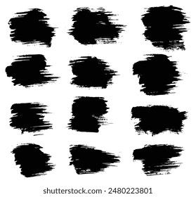 Set of grunge texture splatter brush stroke frame