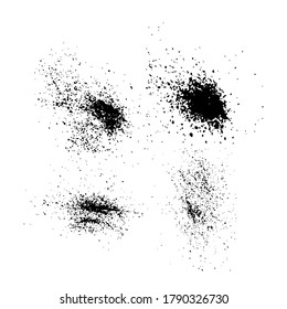 Set of Grunge Texture for your design, black spray isolated on a white background, vector EPS10 illustration